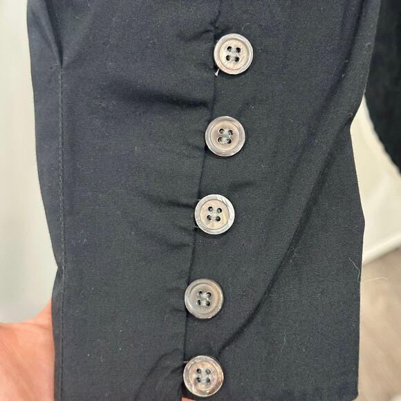 Veronica Beard Black Peplum Pintuck Structured Minimalist Office Siren Blouse - Picture 10 of 15